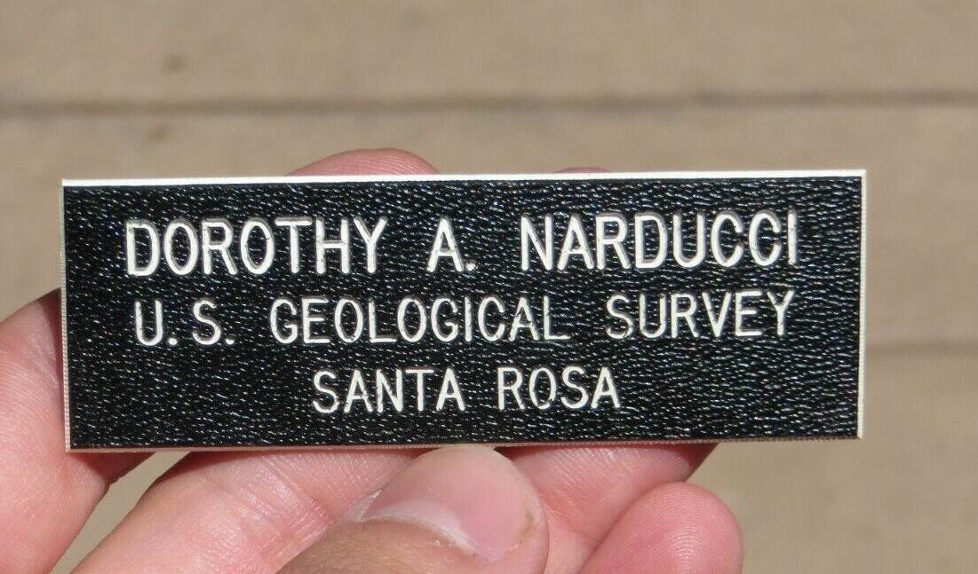 Vtg US Geological Survey USGS NAME TAG BADGE PIN FEMALE
