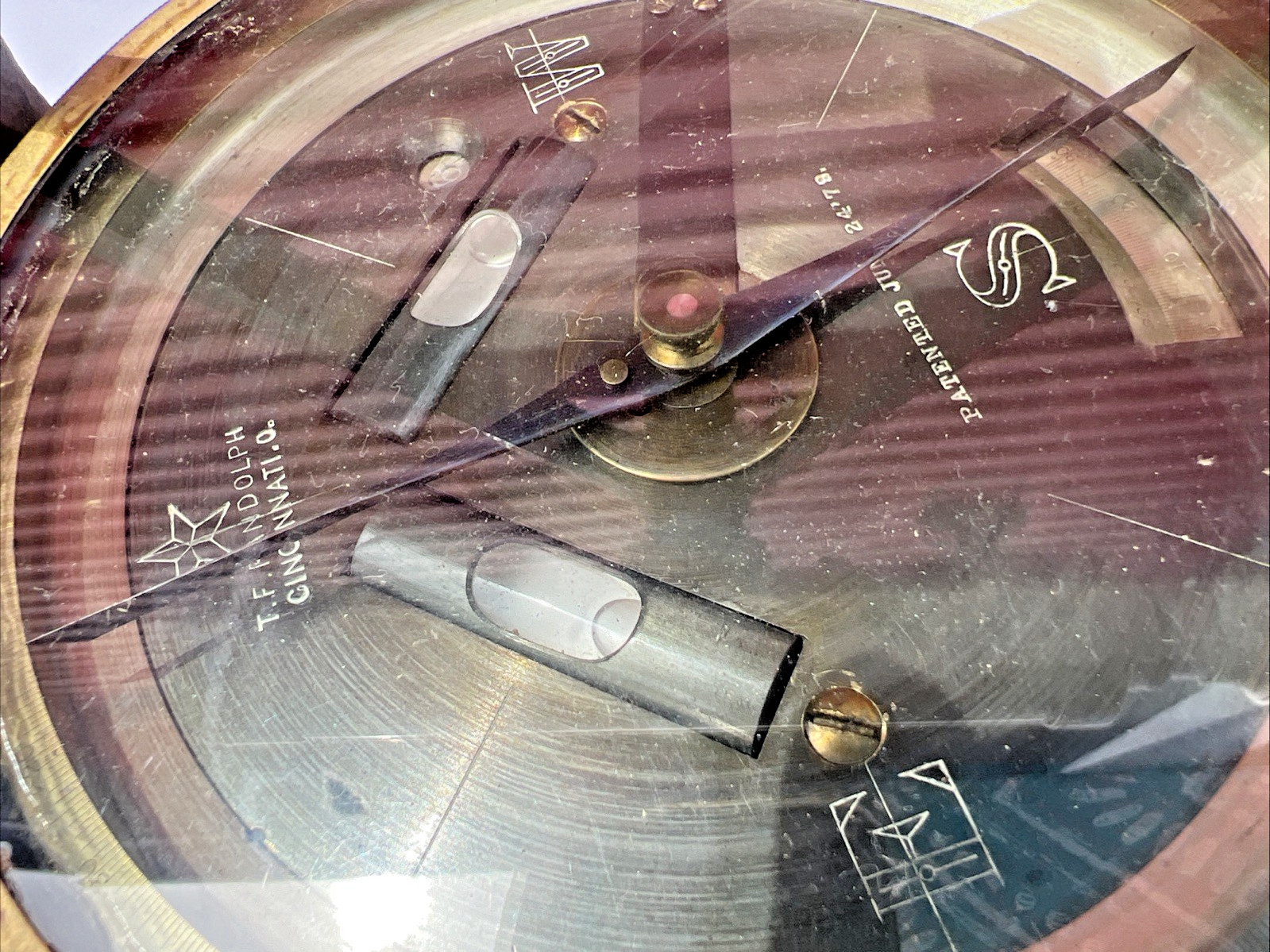 T.F. Randolph Antique Vintage Compass Survey Brass Alidade Transit Telescope