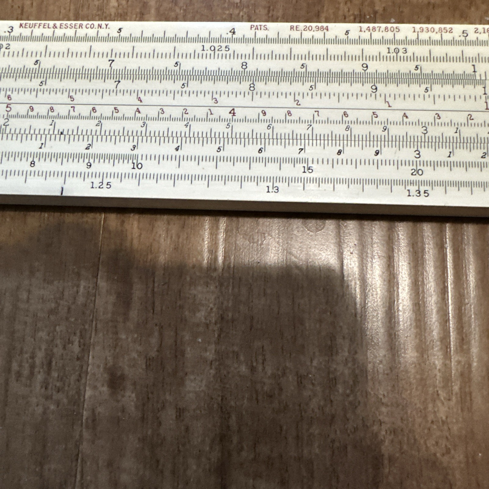 Rare Vintage Keuffel & Esser 4083-5 Mahogany 20” Slide Rule With Leather Case