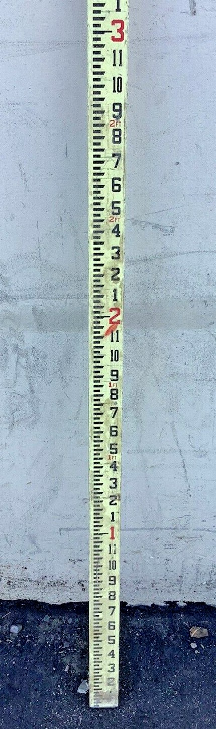 Crain Model 92002 Rectangular Fiberglass 8 Foot Surveying Leveling Rod