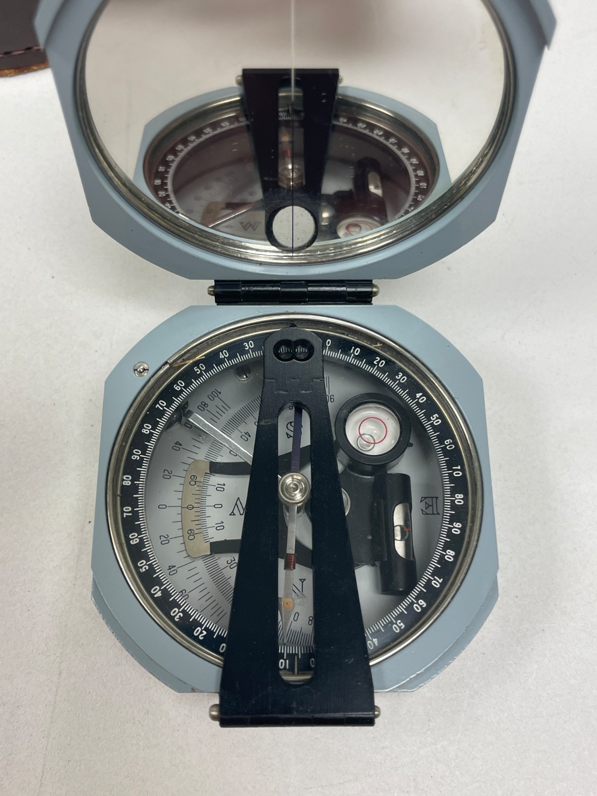 Vintage Pocket Transit Surveyor Compass With Case – Made in Japan