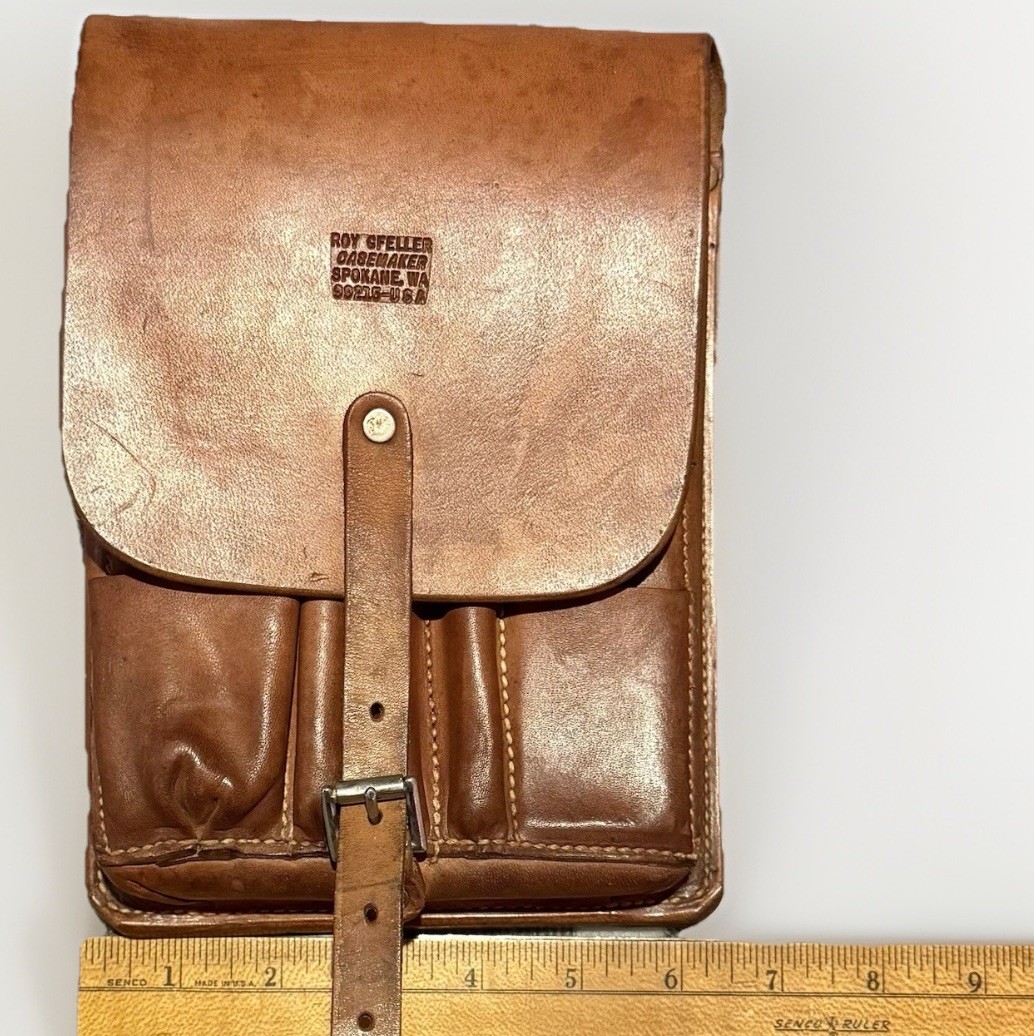 Vintage Roy Gfeller Casemaker Leather Geologist Map Field Case Pen Notebook Case