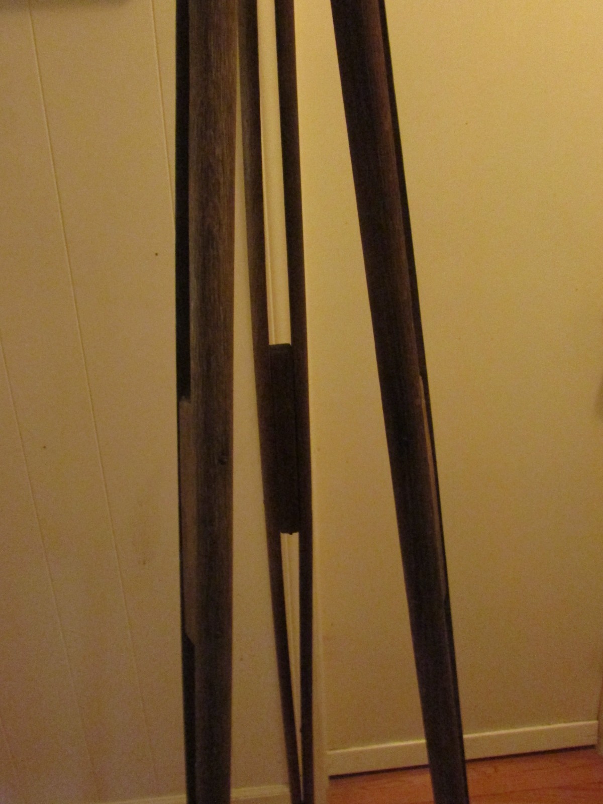 Antique 1920s-40s SURVEYORS 3 Leg TRIPOD & Metal MOUNTING Plate ASH Hardwood 60”