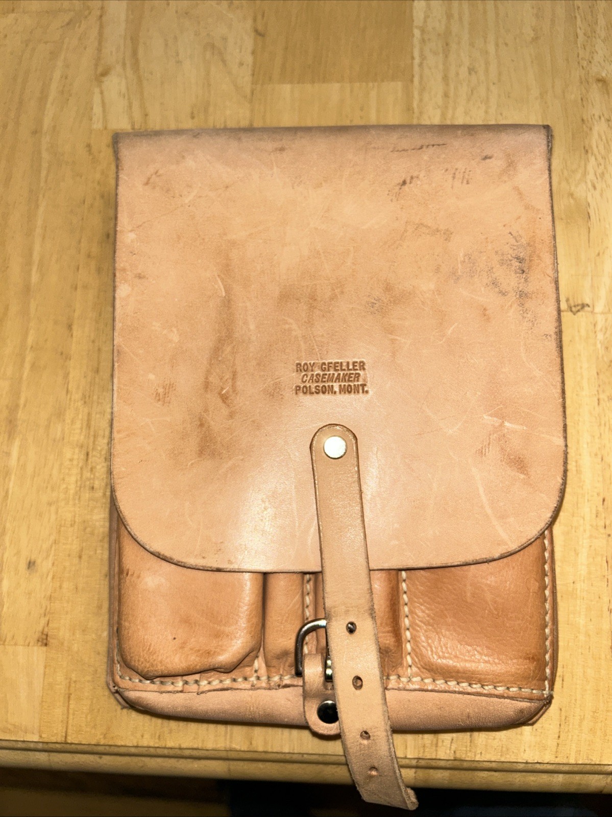 Vintage Roy Gfeller Casemaker Leather Geologist Map Field Case Pen Notebook Case