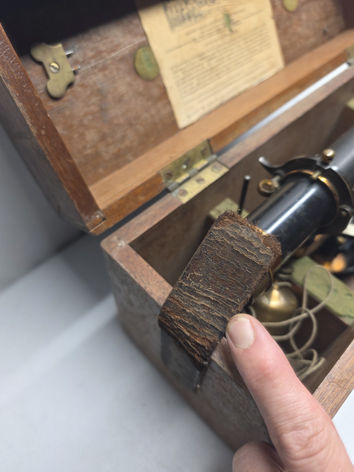 Antique BUFF & BUFF Brass Transit. Wood Box Survey Tool Surveyor