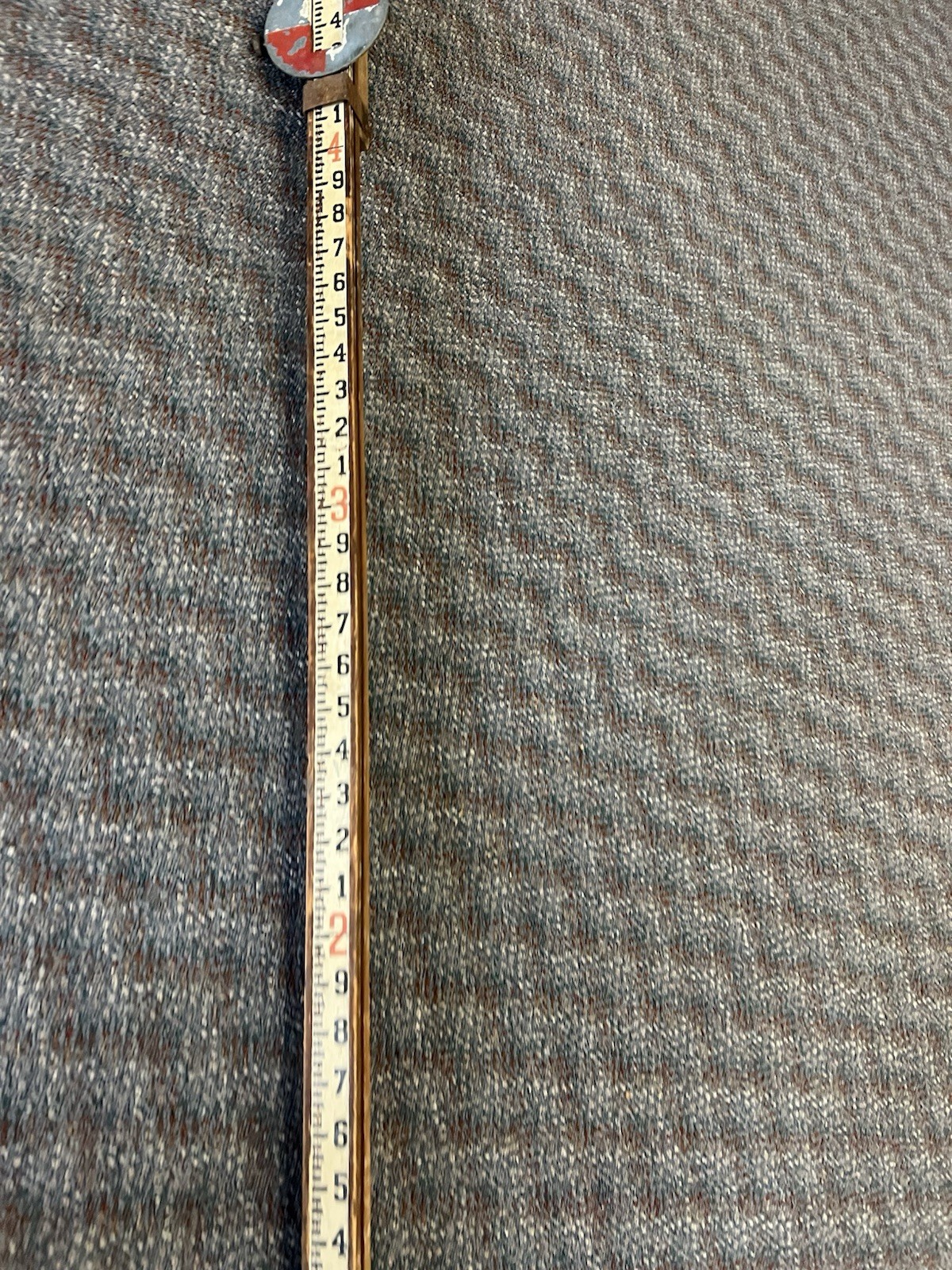 Vintage 9 Ft WOOD MEASURING STICK grade rod rule surveying story pole industrial