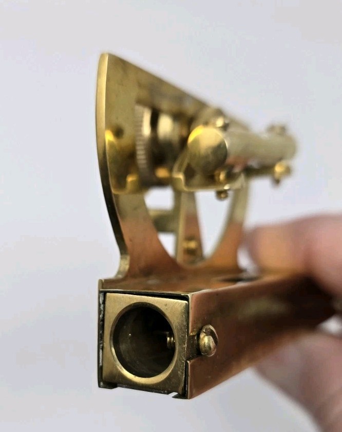 Vintage Stanley London Brass ABNEY LEVEL Clinometer & Survey Nav Instrument