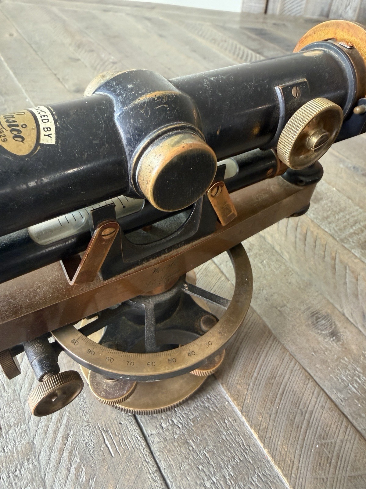 Vintage Wissler Convertible Transit Brass Surveying Scope Field Tool Wye Level
