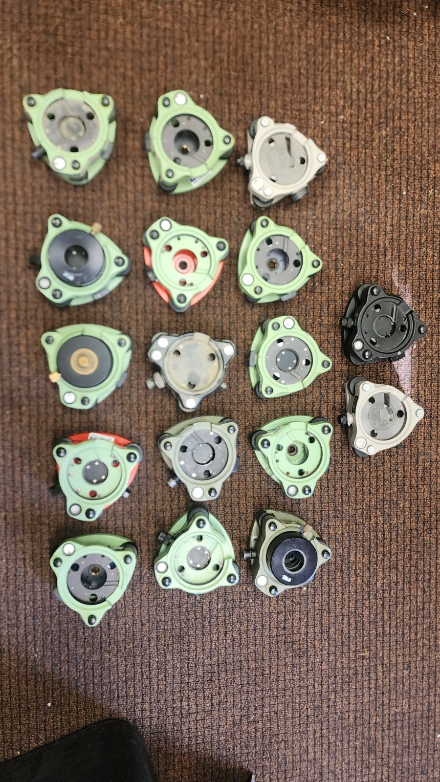 Lot Of (17) Tribrachs – Mixed Brands, As-Is