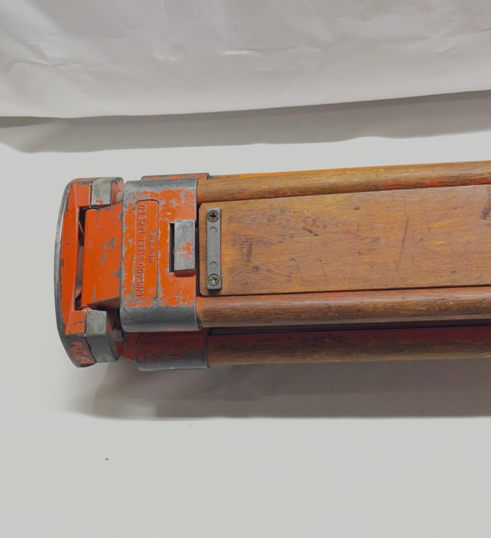 Vintage Chicago Steel Tape Co. Wooden Surveyor’s Tripod – Heavy Duty Mdl. WDW-20