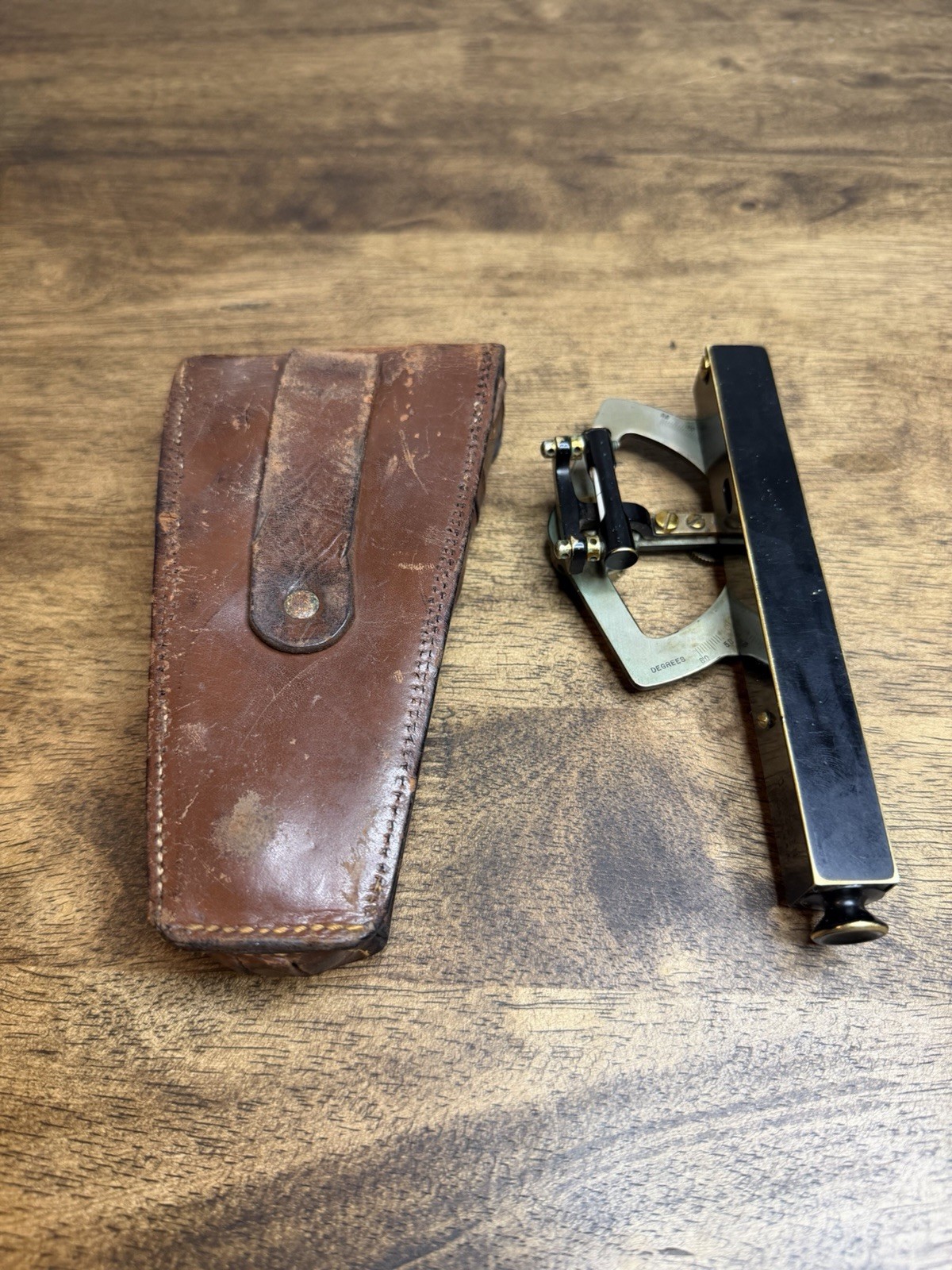 vintage Keuffel & Esser Topographic Abney level Surveyor Tool leather case