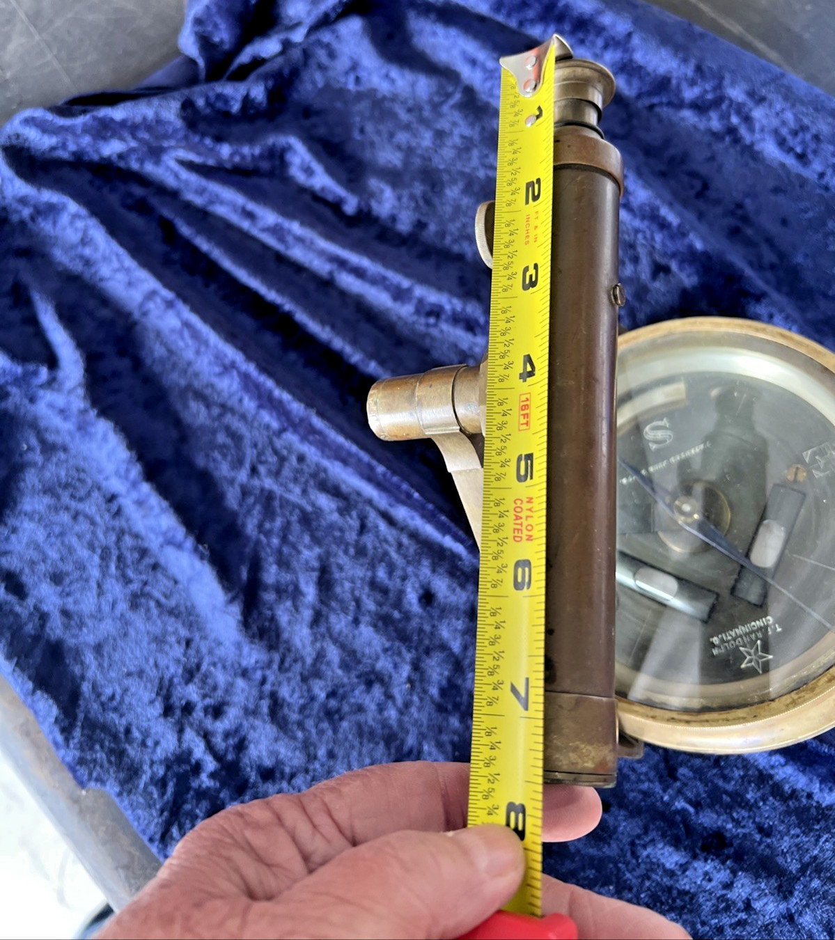 T.F. Randolph Antique Vintage Compass Survey Brass Alidade Transit Telescope