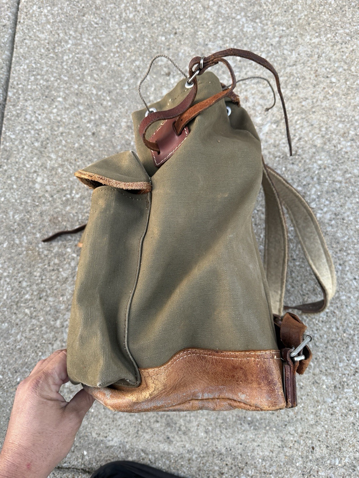 Vintage Wild Heerbrugg Surveying Survey Rucksack Backpack, Canvas & Leather
