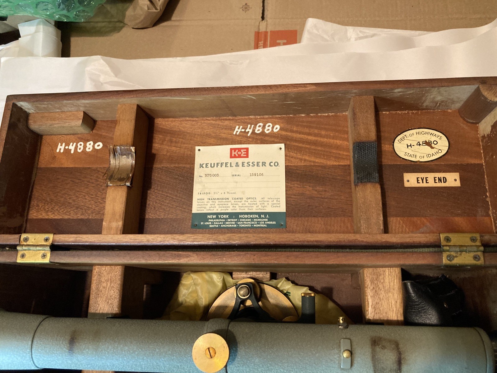 REDUCED! Vintage NP5003 Keuffel & Esser K&E Level Transit, Original Wood Case