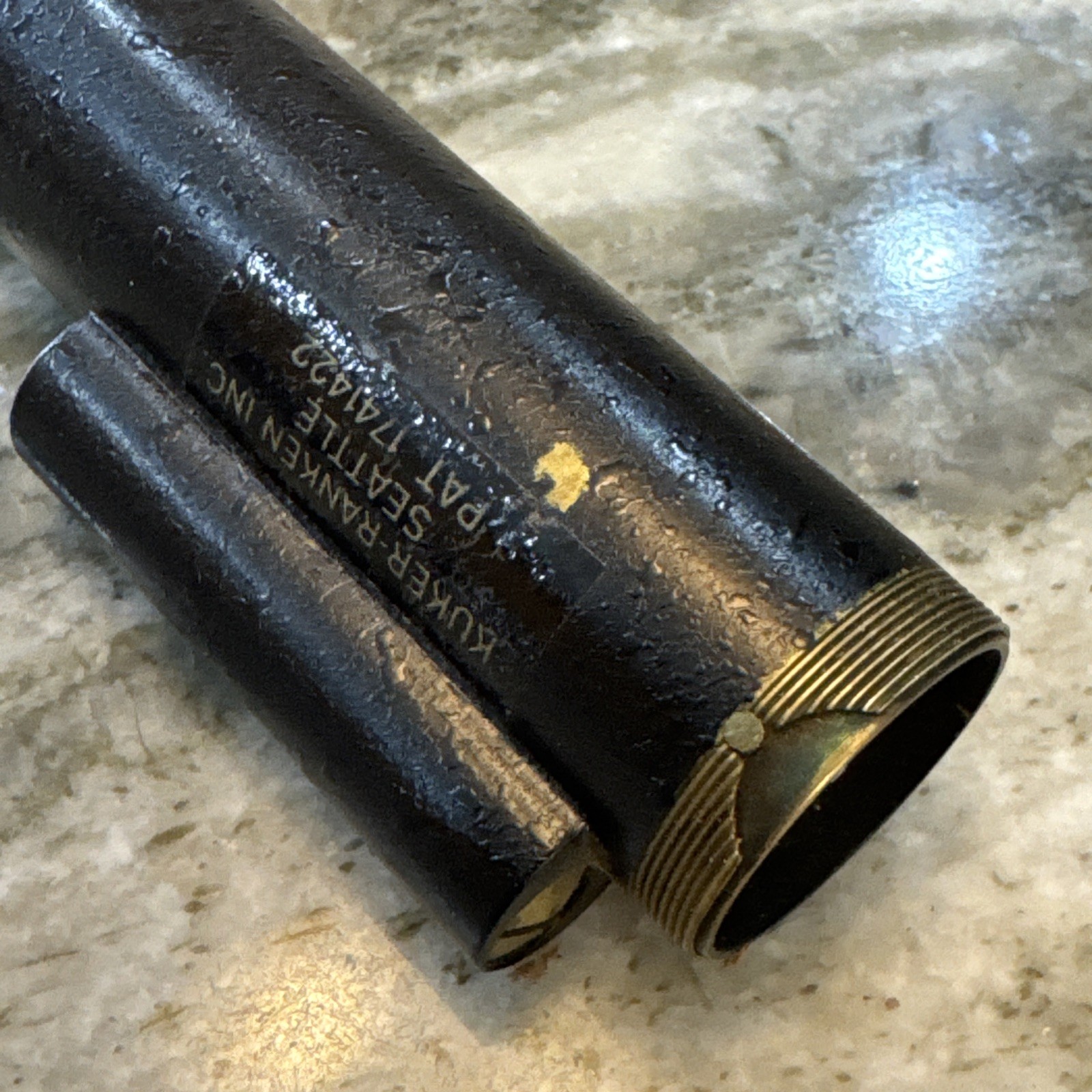 Vintage Kuker Ranken Seattle Hand Sight Level w/Original Case Missing End Cap