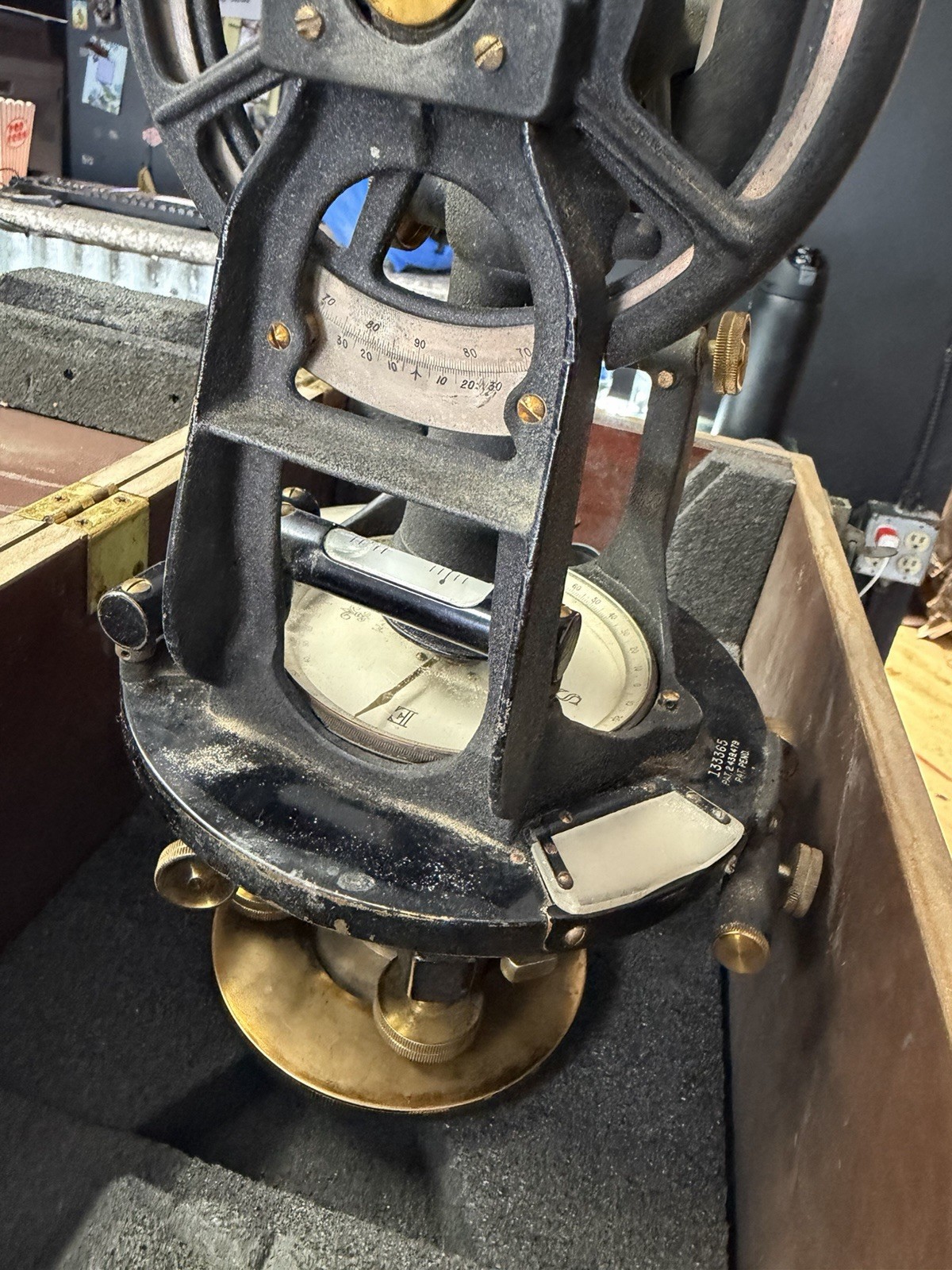 Keuffel & Esser Surveyor’s Transit Scope & Compass P5085C with Wooden Case