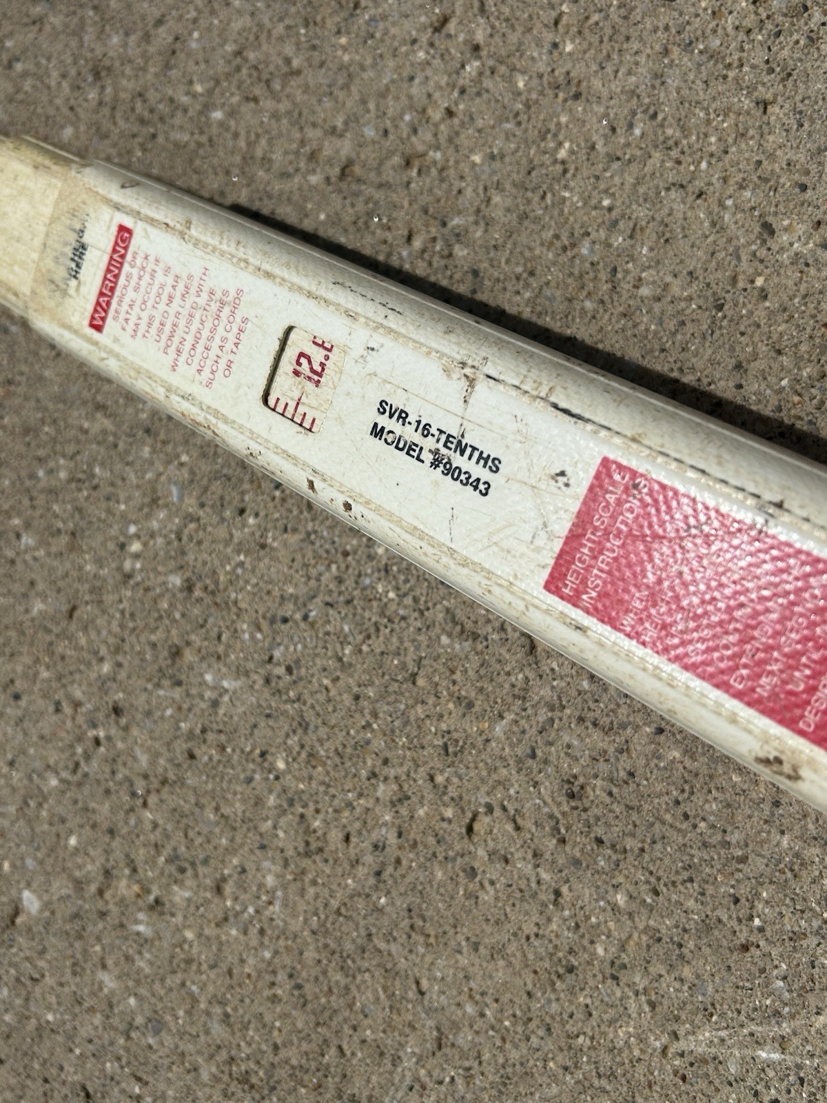 Crain Fiberglass Level Measuring Rod SRV-16-Tenths Made in USA Construction Tool