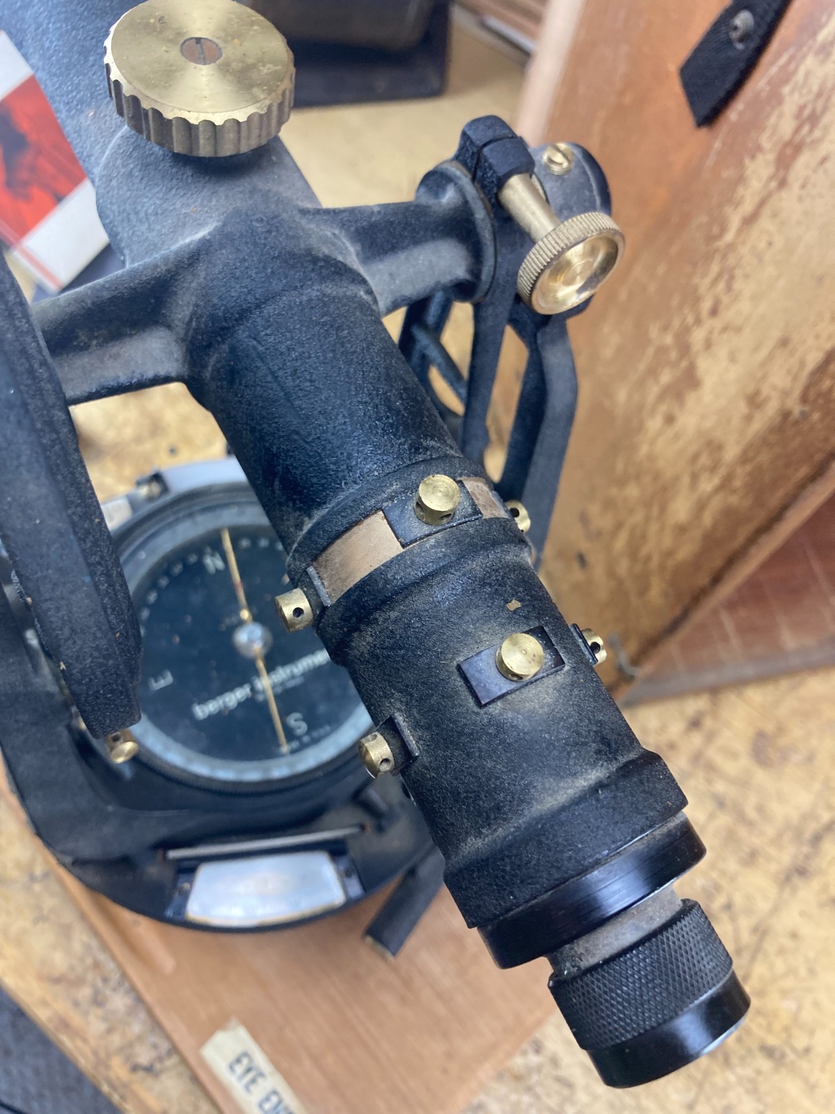 Vtg CL Berger & Sons Brass Surveyor Transit 65816 Brass Level